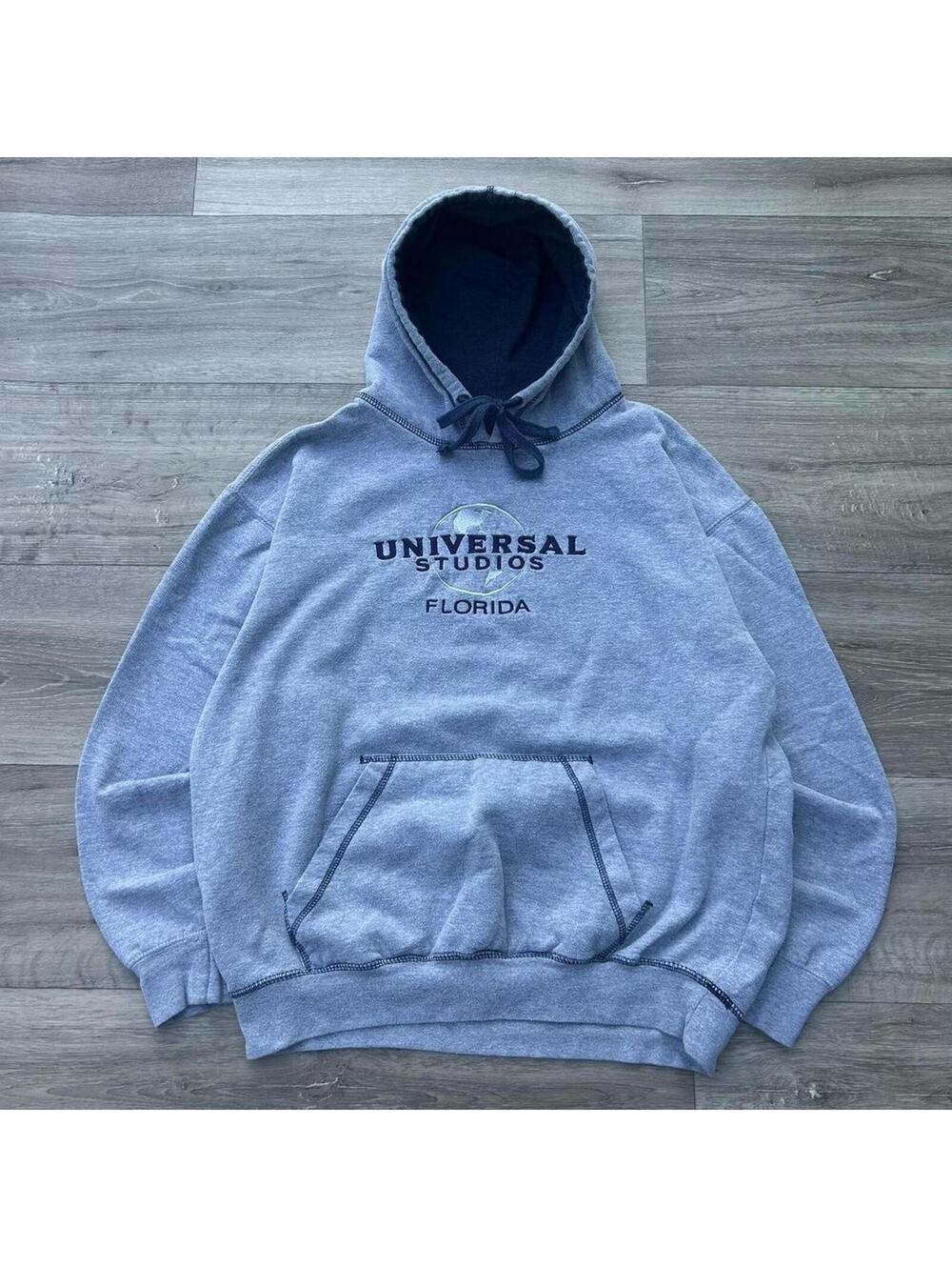 Vintage y2k Universal Studios Florida Grey Hoodie size M - Picture 1 of 7